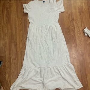 Navy-White Maxi Dress